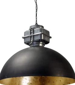 Hängelampen|Industrie Lampen*Masterlight Hängelampe XXL Ø80cm Grau Metall Gold Handarbeit