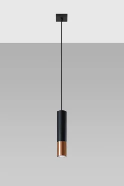 Sollux Hängelampe Zylinder Schwarz Kupfer Ø 6 cm GU10 Metall< Moderne Lampen|Esszimmer Lampen