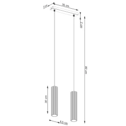 Sollux Hängeleuchte 30 cm breit 2-flammig GU10 Grün Modern aus Alu< Hängelampen|Wohnzimmerlampen