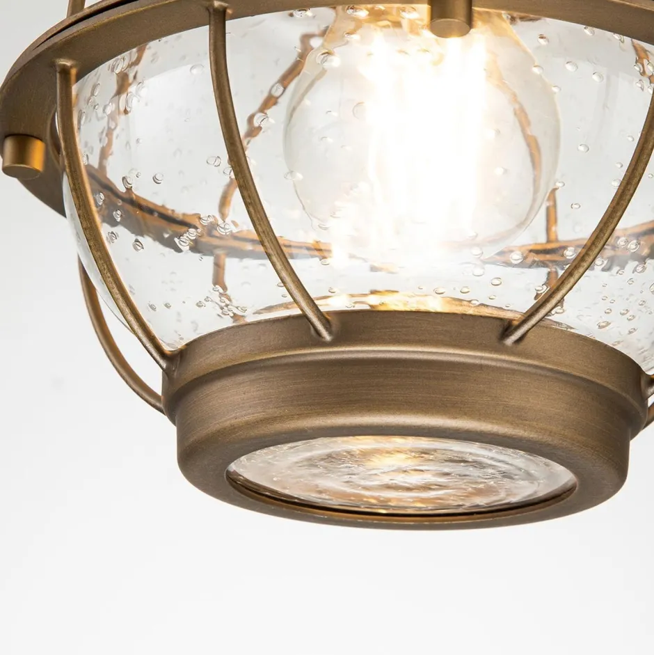 Gartenlaternen|Industrie Lampen*Elstead Hängeleuchte außen Aluminium Glas B: 17,8 cm rund IP44