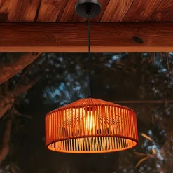 Newgarden Hängeleuchte außen E27 IP54 Ø 30 cm in Terracotta Seilschirm< Metall Lampen|Hängeleuchten Außen