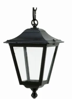 Außenleuchten Antik|Rustikale Lampen*Lido Hängeleuchte außen IP44 Rustikal Aluminium Schwarz E27