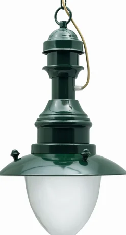 Messinglampen|Maritime Lampen*Lido Hängeleuchte außen Messing Glas D: 20 cm IP43 E27 Maritim