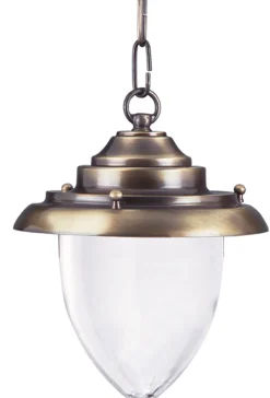 Lido Hängeleuchte Außen Messing Glas Schirm Ø18cm Balkon< Außenleuchten Antik|Außenleuchten Messing