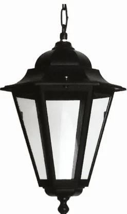 Rustikale Lampen|Hängeleuchten Außen*Lido Hängeleuchte Außen Schwarz Aluminium IP44 Rustikal