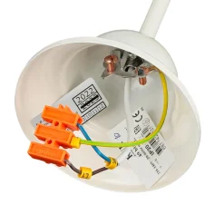 Hängelampen|Esszimmer Lampen*Lamkur Hängeleuchte Beige Landhaus rund Esstisch Stoff