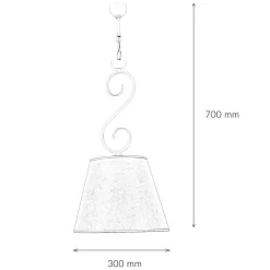 Hängelampen|Esszimmer Lampen*Lamkur Hängeleuchte Beige Landhaus rund Esstisch Stoff