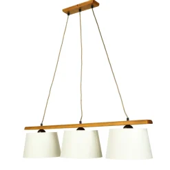 Stofflampen|Holzlampen*Lamkur Hängeleuchte Beleuchtung Holz Rustikal Esstisch