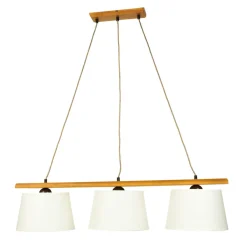 Stofflampen|Holzlampen*Lamkur Hängeleuchte Beleuchtung Holz Rustikal Esstisch