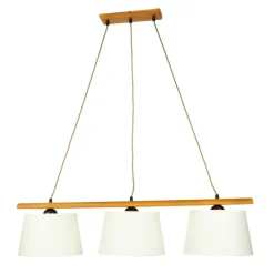 Stofflampen|Holzlampen*Lamkur Hängeleuchte Beleuchtung Holz Rustikal Esstisch