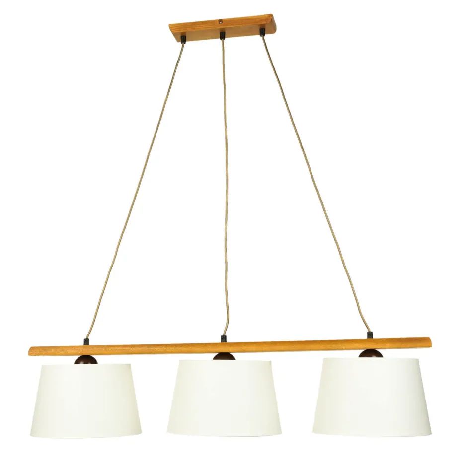 Stofflampen|Holzlampen*Lamkur Hängeleuchte Beleuchtung Holz Rustikal Esstisch