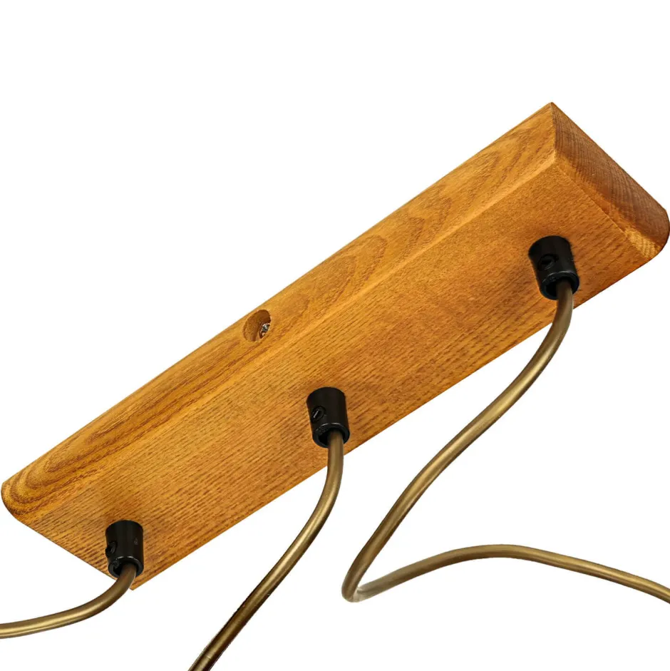 Stofflampen|Holzlampen*Lamkur Hängeleuchte Beleuchtung Holz Rustikal Esstisch