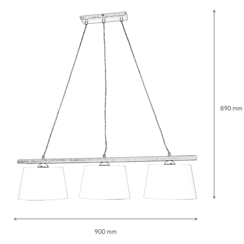 Stofflampen|Holzlampen*Lamkur Hängeleuchte Beleuchtung Holz Rustikal Esstisch