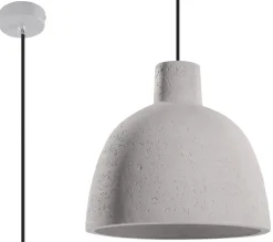 Wohnzimmerlampen|Betonlampen*Sollux Hängeleuchte Beton Ø 28 cm Modern Grau E27 verstellbar