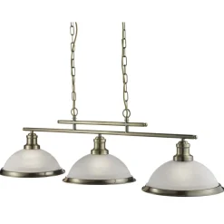 Hängelampen|Esszimmer Lampen*Searchlight Hängeleuchte BISTRO in Messing Antik 3-flmg.