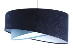 Hängelampen|Bürolampen*BPS Koncept Hängeleuchte Blau E27 rund D: 50 cm Velours Optik Stoff