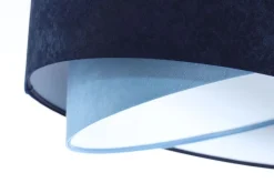 Hängelampen|Bürolampen*BPS Koncept Hängeleuchte Blau E27 rund D: 50 cm Velours Optik Stoff