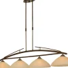 Wohnzimmerlampen|Glaslampen*Masterlight Hängeleuchte BOLZANO in Braun Patina 4-flmg
