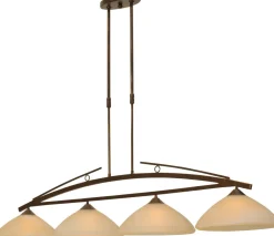 Wohnzimmerlampen|Glaslampen*Masterlight Hängeleuchte BOLZANO in Braun Patina 4-flmg