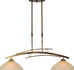 Wohnzimmerlampen|Glaslampen*Masterlight Hängeleuchte BOLZANO in Braun Patina 2-flmg