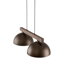 Hängelampen|Bürolampen*TK Lighting Hängeleuchte Braun Metall Holz L: 83 E27 2-flammig