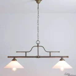 Hängelampen|Esszimmer Lampen*Giovanni Battista Hängeleuchte Bronze Antik 2-flmg Rustikal Premium