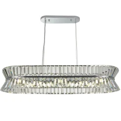 Wohnzimmerlampen|Kristalllampen*Searchlight Hängeleuchte Chrom Klar Kristall 10x G9 B: 100 cm