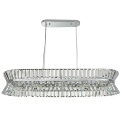 Wohnzimmerlampen|Kristalllampen*Searchlight Hängeleuchte Chrom Klar Kristall 10x G9 B: 100 cm