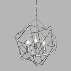 Searchlight Hängeleuchte Chrom 3x E14 B: 48 cm Metall Modern HANNAH< Hängelampen|Bürolampen