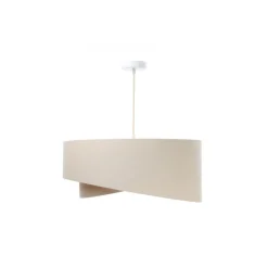 Hängelampen|Bürolampen*BPS Koncept Hängeleuchte Creme Beige Leinen E27 rund Ø 50 cm