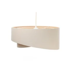 Hängelampen|Bürolampen*BPS Koncept Hängeleuchte Creme Beige Leinen E27 rund Ø 50 cm