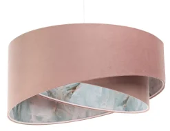 Bürolampen|Schlafzimmer Lampen*BPS Koncept Hängeleuchte D: 50 cm E27 Rosa Hellblau Stoff Velours Optik