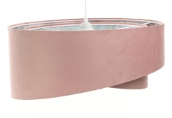 Bürolampen|Schlafzimmer Lampen*BPS Koncept Hängeleuchte D: 50 cm E27 Rosa Hellblau Stoff Velours Optik