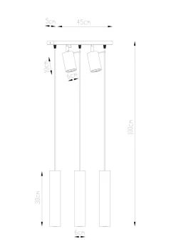 Sollux Hängeleuchte Deckenstrahler Weiß Metall 5-flammig< Hängelampen|Esszimmer Lampen