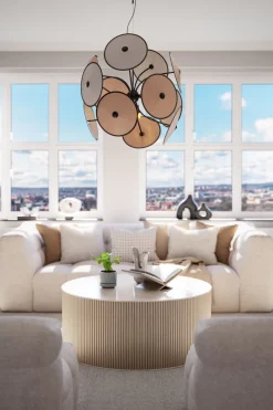 By Rydéns Hängeleuchte dekorativ Metall Stoff D: 83,5 cm 4x E14< Hängelampen|Wohnzimmerlampen