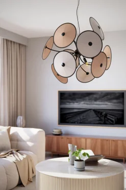 By Rydéns Hängeleuchte dekorativ Metall Stoff D: 83,5 cm 4x E14< Hängelampen|Wohnzimmerlampen