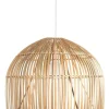 Hängelampen|Wohnzimmerlampen*Searchlight Hängeleuchte E27 Ø 60 cm Weiß Natur Holz Bambus Korb Boho