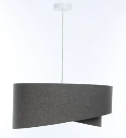 BPS Koncept Hängeleuchte E27 rund Ø 40 cm Grau Stoff Modern INGRAM< Wohnzimmerlampen|Schlafzimmer Lampen