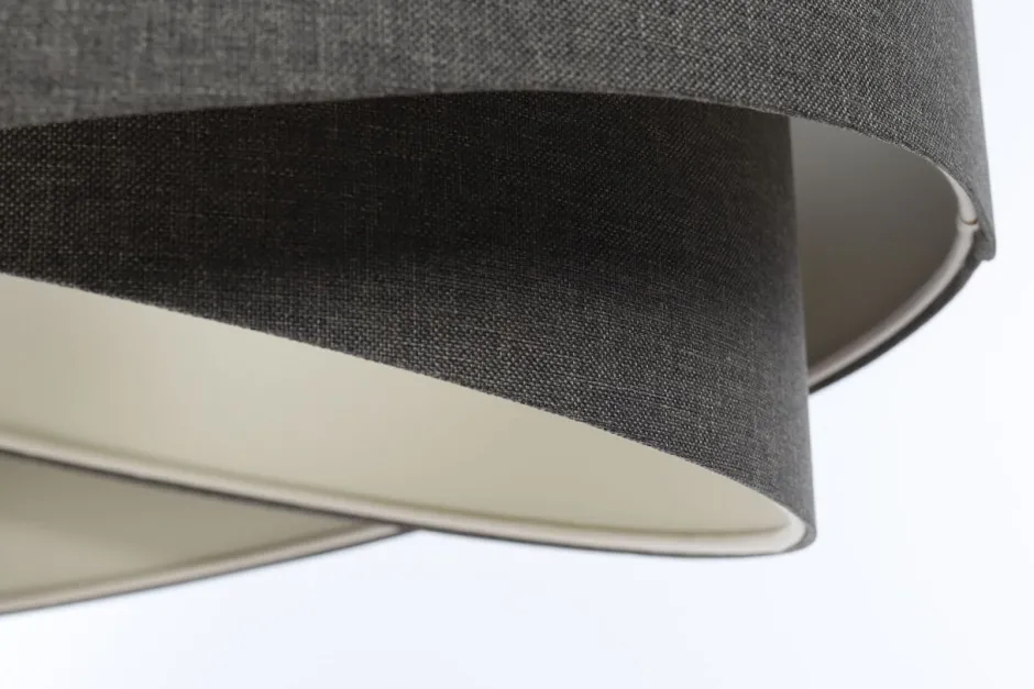 BPS Koncept Hängeleuchte E27 rund Ø 40 cm Grau Stoff Modern INGRAM< Wohnzimmerlampen|Schlafzimmer Lampen