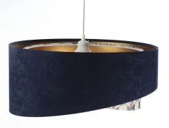 Bürolampen|Schlafzimmer Lampen*BPS Koncept Hängeleuchte E27 rund Ø 50 cm Stoff Velours Optik KARIM