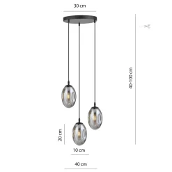 Emibig Hängeleuchte E14 Schwarz Graphit 3-flammig Wohnzimmer< Hängelampen|Bürolampen
