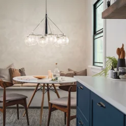 Hängelampen|Bürolampen*Elstead Hängeleuchte Esstisch Ø 87,6 cm Metall Regenglas Vintage