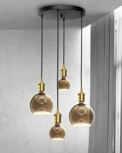 Hängelampen|Bürolampen*Giovanni Battista Hängeleuchte 4-flammig E27 D: 40 cm Messing Eisen