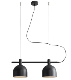 Hängelampen|Bürolampen*ALDEX Hängeleuchte 2-flammig E27 Schwarz Metall 52 cm lang