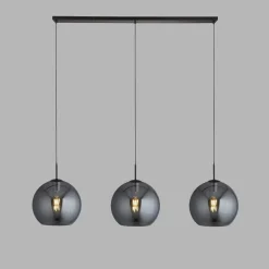 Searchlight Hängeleuchte 3-flammig E27 Schwarz Rauchgrau B: 146 cm< Hängelampen|Esszimmer Lampen