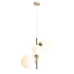 ALDEX Hängeleuchte 4-flammig Glas Metall in Gold Weiß Modern< Hängelampen|Bürolampen