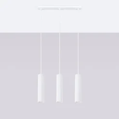 Sollux Hängeleuchte 3-flammig GU10 B: 45 cm schmal Weiß Modern< Hängelampen|Wohnzimmerlampen