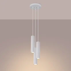 Sollux Hängeleuchte 3-flammig GU10 Modern B: 19,5 cm Weiß BERTA< Wohnzimmerlampen|Metall Lampen