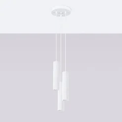 Sollux Hängeleuchte 3-flammig GU10 Modern B: 19,5 cm Weiß BERTA< Wohnzimmerlampen|Metall Lampen