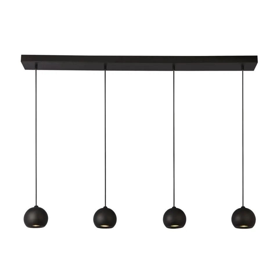 Searchlight Hängeleuchte 4-flammig GU10 Schwarz B: 125 cm lang< Hängelampen|Esszimmer Lampen